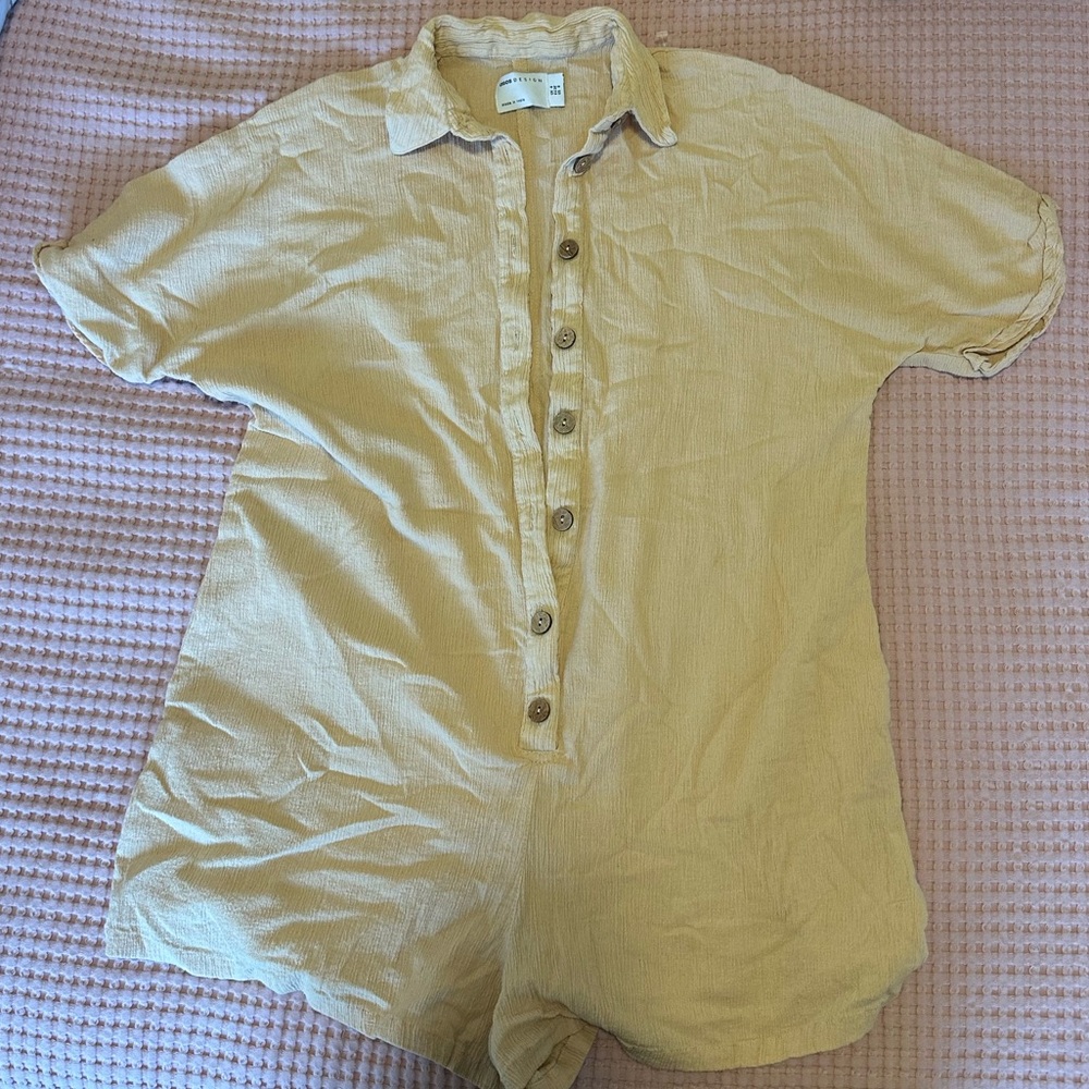 Tan Casual Button Down Romper!